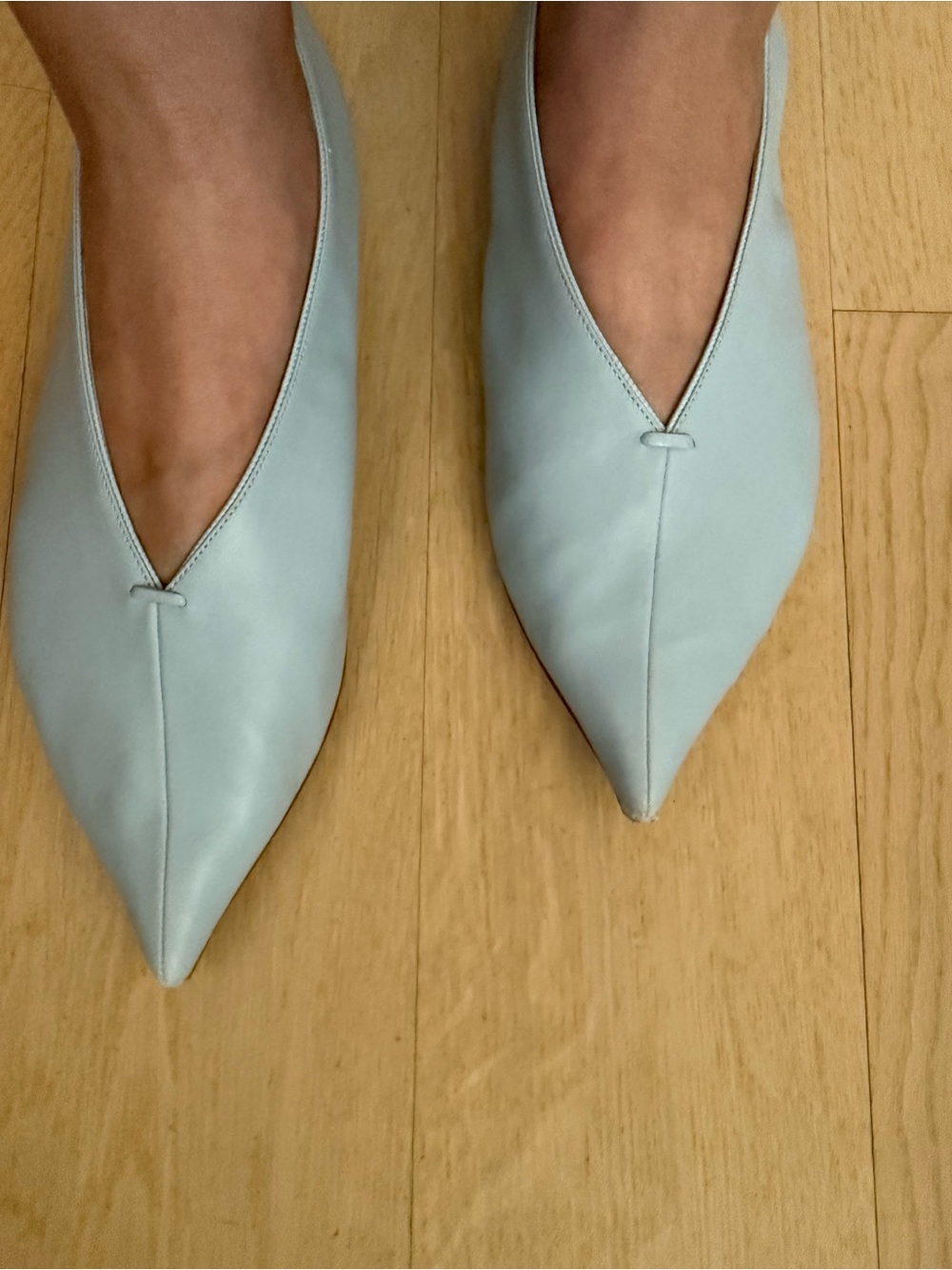 EUC Old Celine Phoebe Philo Babouche Soft Leather Pointed Flats Pale Blue 37.5 - Picture 2 of 7